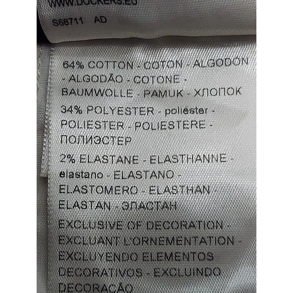 DOCKERS Khaki Pants Men 48x34 Black Big and Tall Classic Fit Comfort No Iron NWT